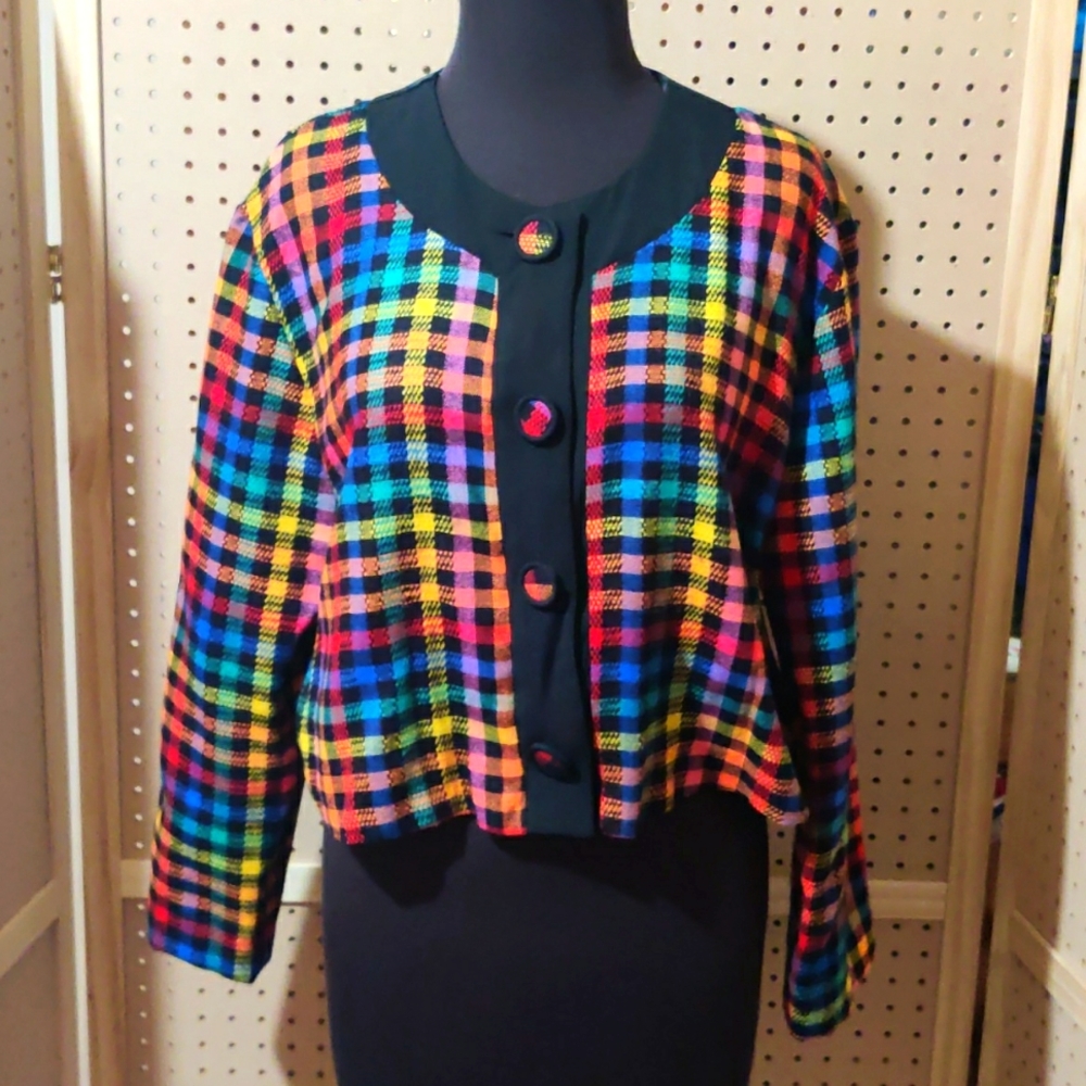 Colorful vintage cropped jacket
